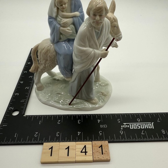Vtg Homco Holy Family Joseph Mary Jesus on Donkey Figurine #8910 - Picture 2 of 6